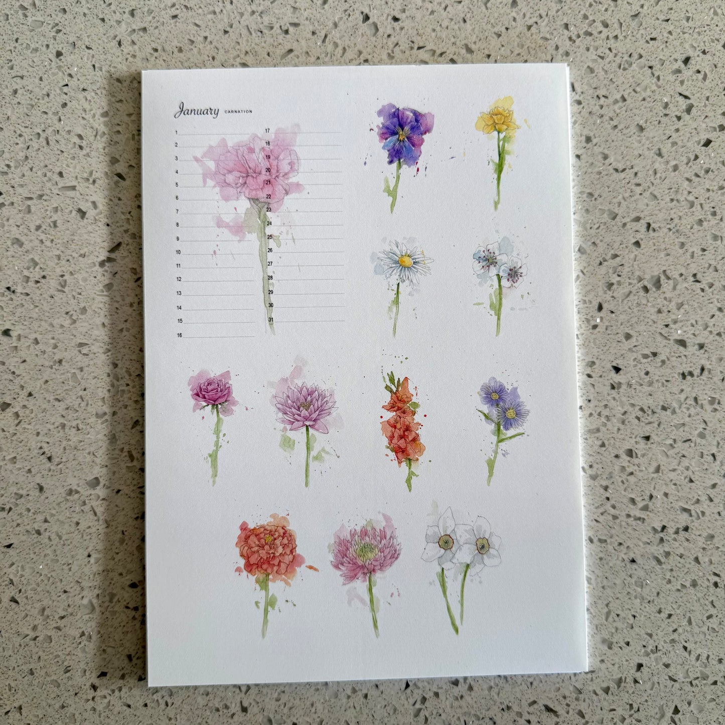 Perpetual Calendar Mini - V2 Birth Month Flowers