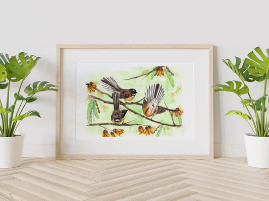 Dance of the Pīwakawaka Print