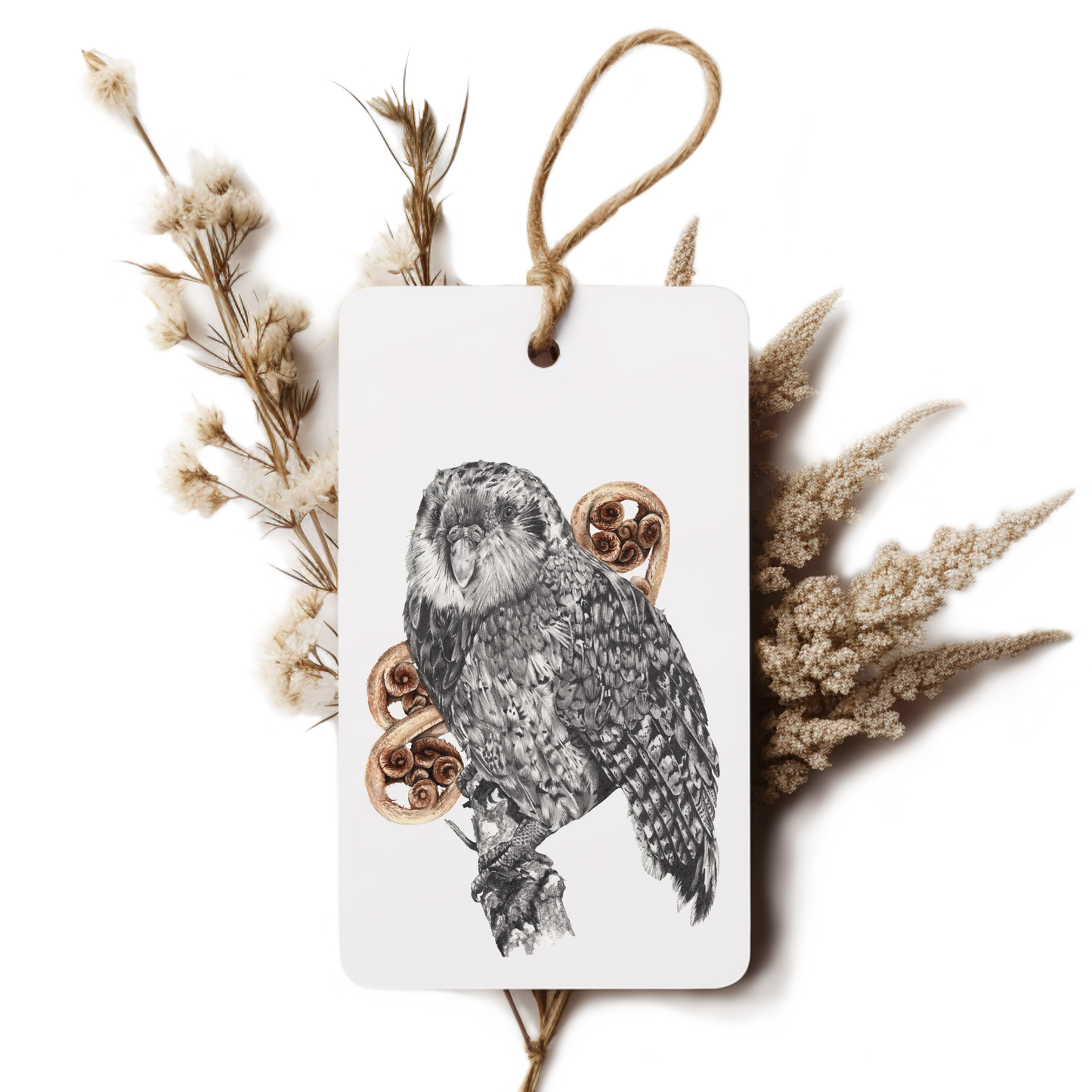 "Kākāpō & Fern" Gift Tag