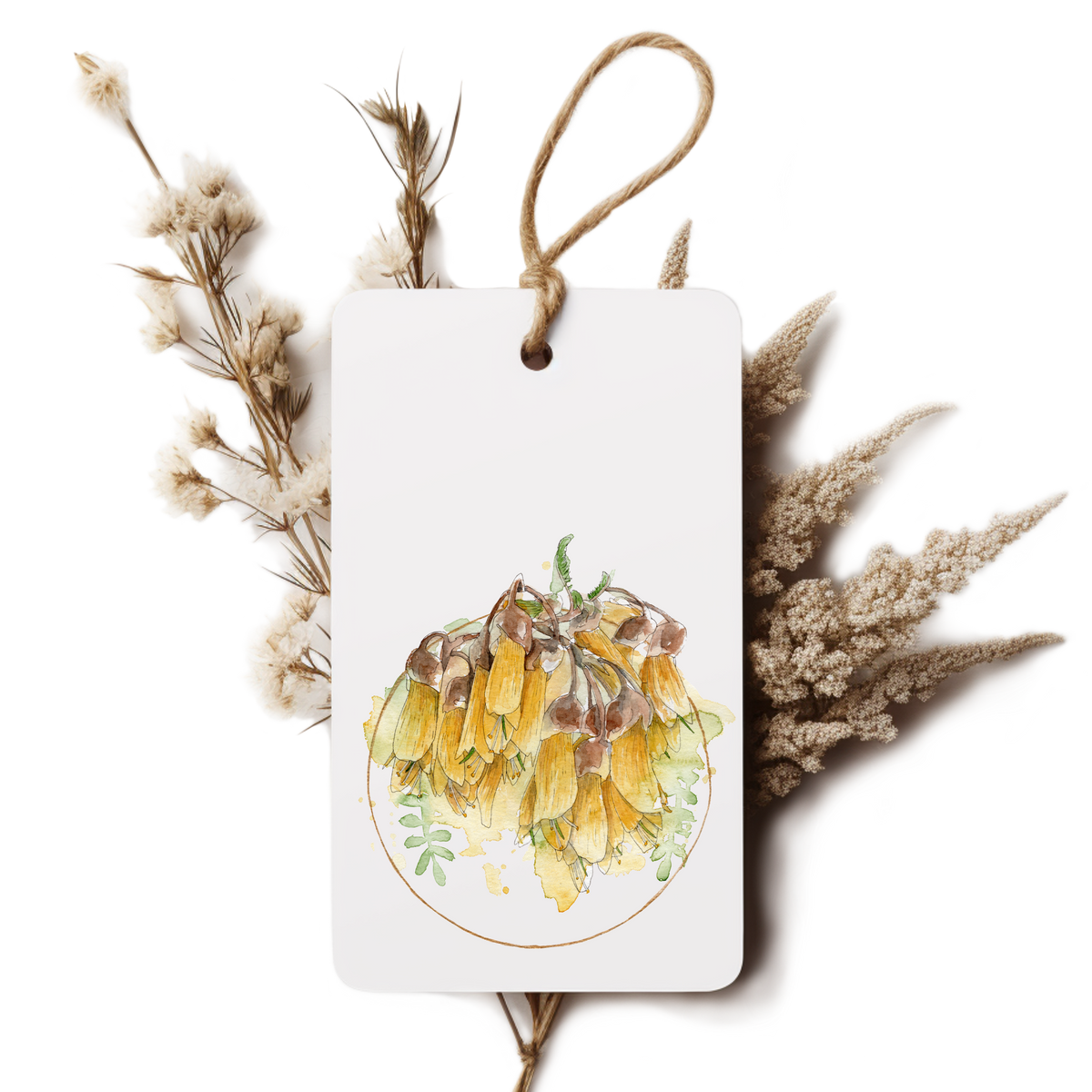 "Kōwhai Wreath" Gift Tag