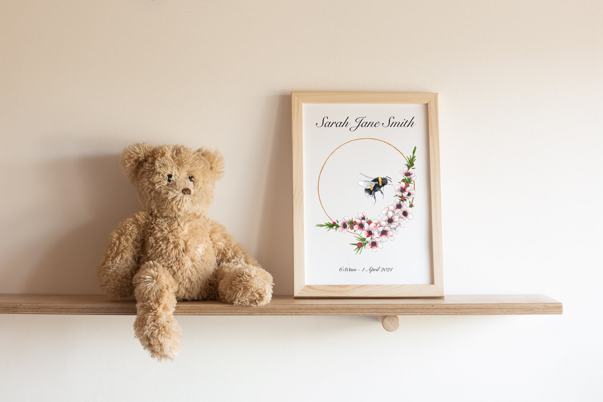Personalised Bumble & Manuka Print