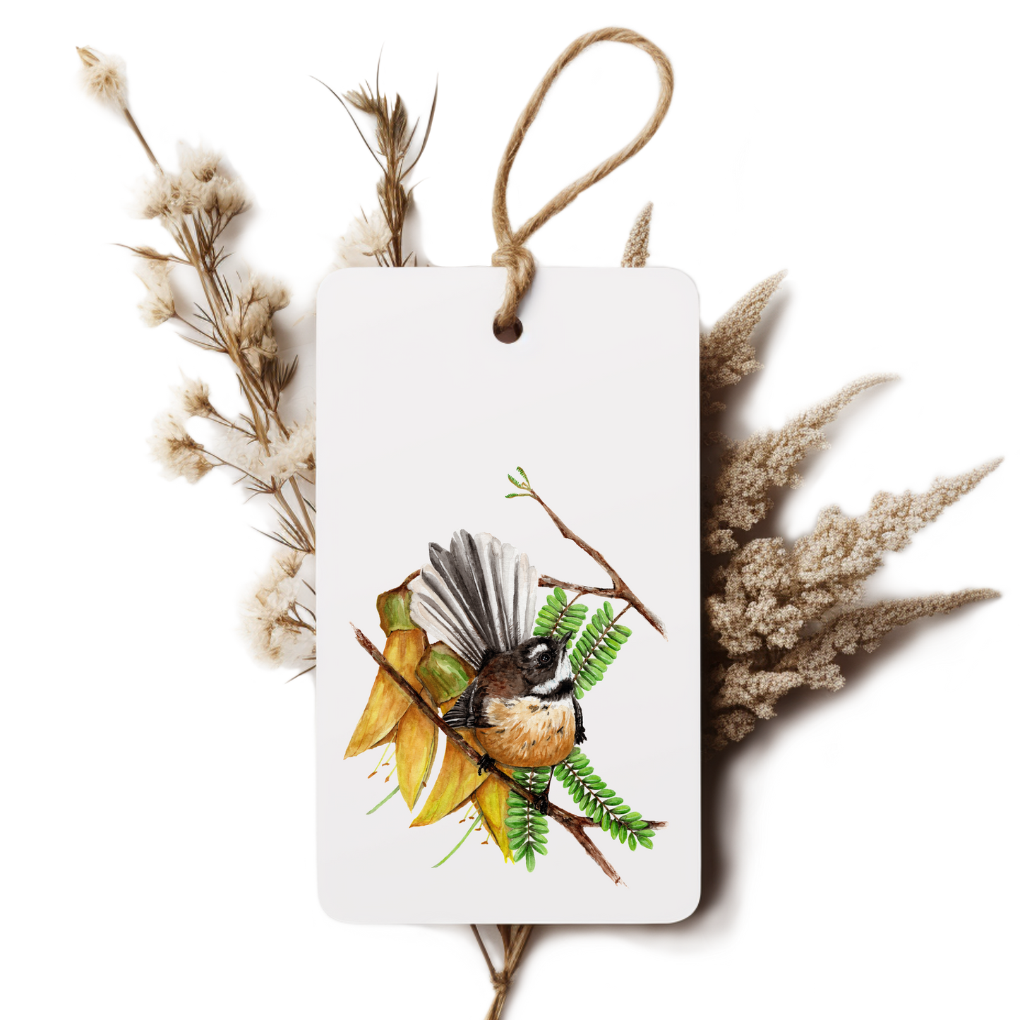 "Pīwakawaka & Kōwhai" Gift Tag