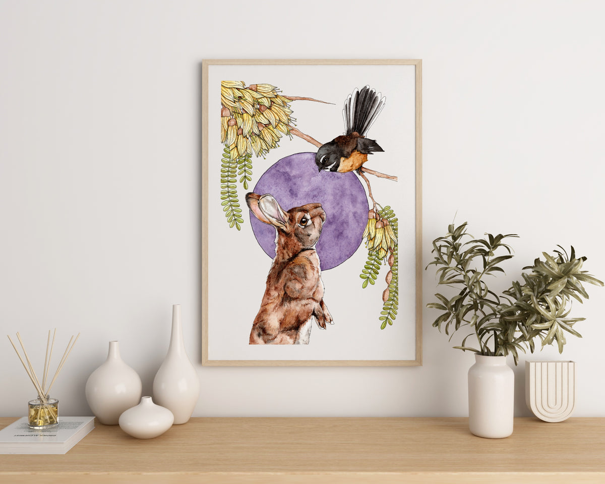 Pīwakawaka & Rāpeti Print