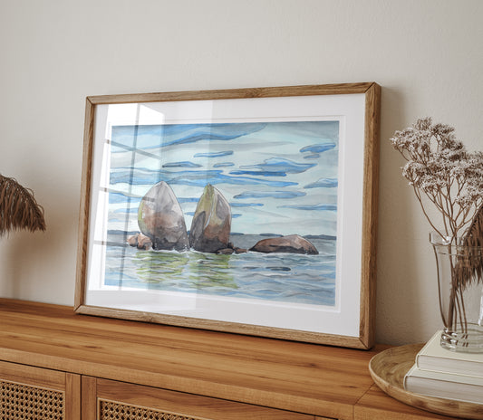 Split Apple Rock Print