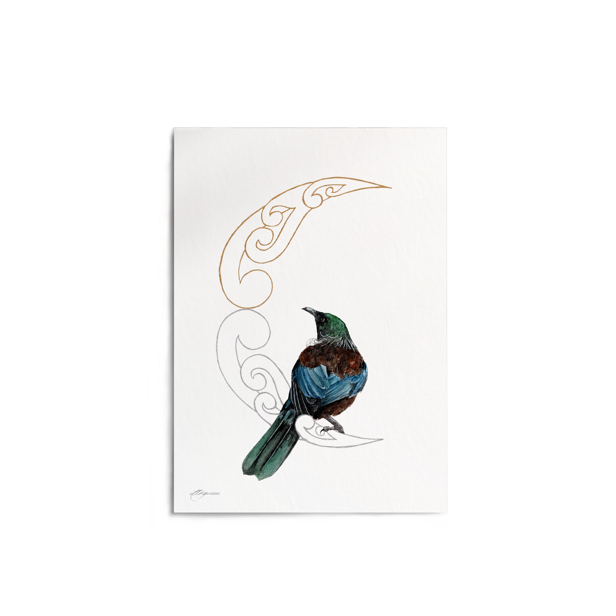 "Tūī & Moon" Print