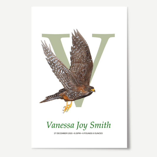 V Letter Custom Print