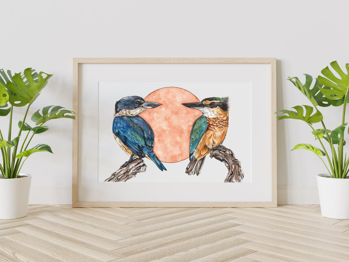Native Pair Kōtare Print