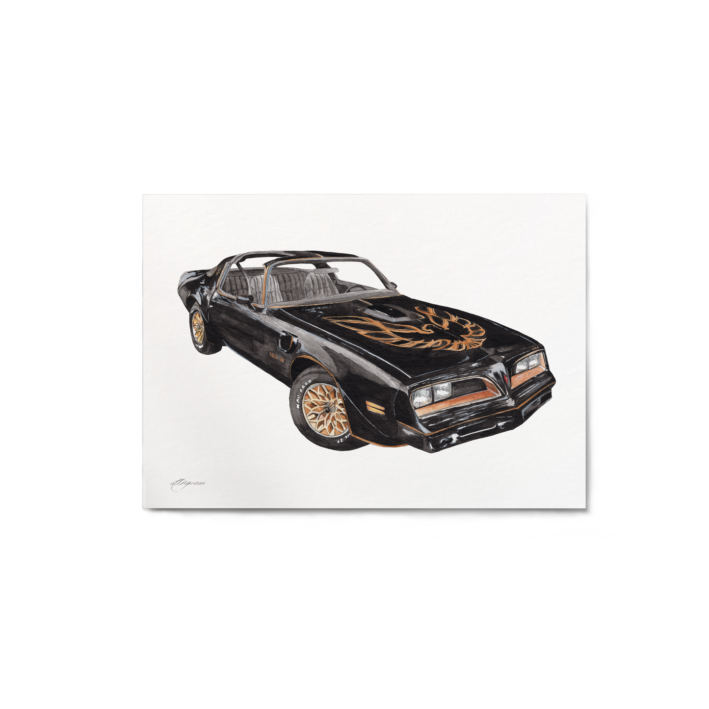 Illustration of a classic car on a white background