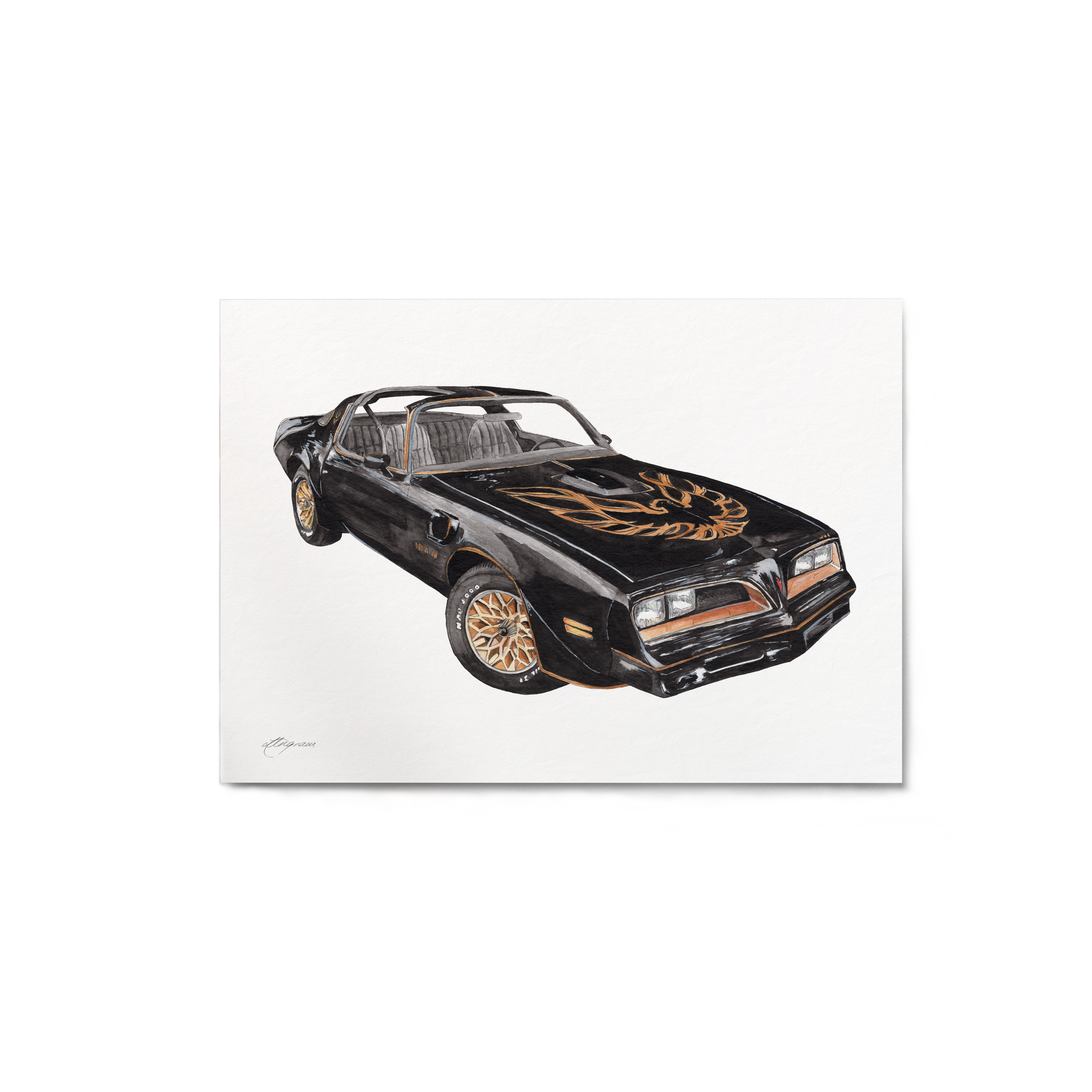 Illustration of a classic car on a white background