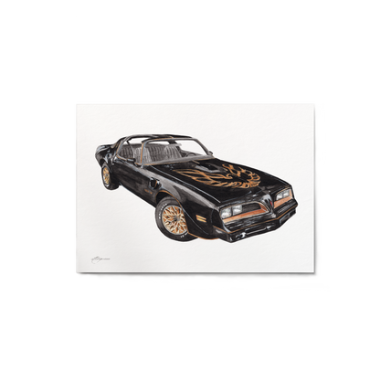 Illustration of a classic car on a white background