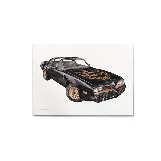 Illustration of a classic car on a white background