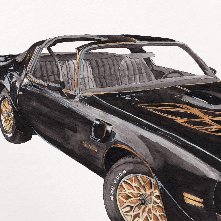 Illustration of a classic car on a white background