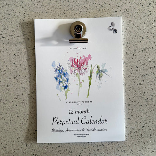 Perpetual Calendar Mini - V1 Birth Month Flowers