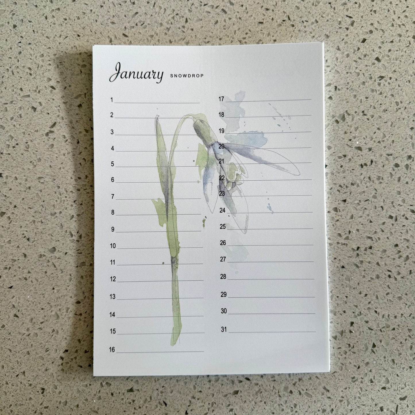 Perpetual Calendar Mini - V1 Birth Month Flowers