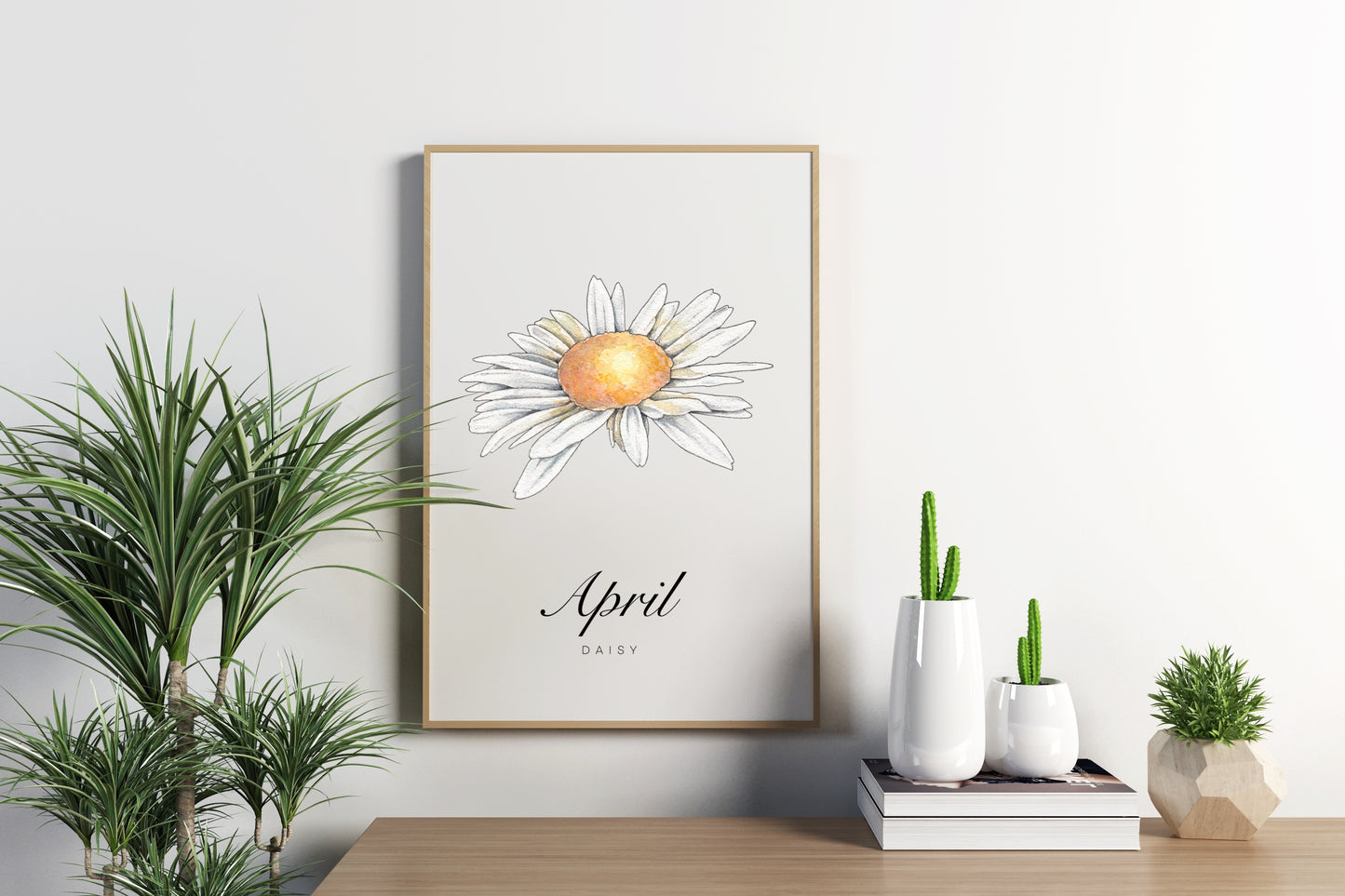 April Birth Month Flower Print