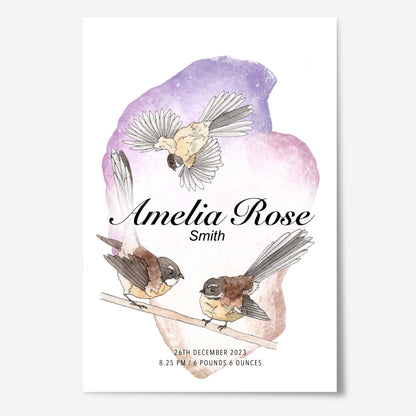 Pīwakawaka Birth Details Print