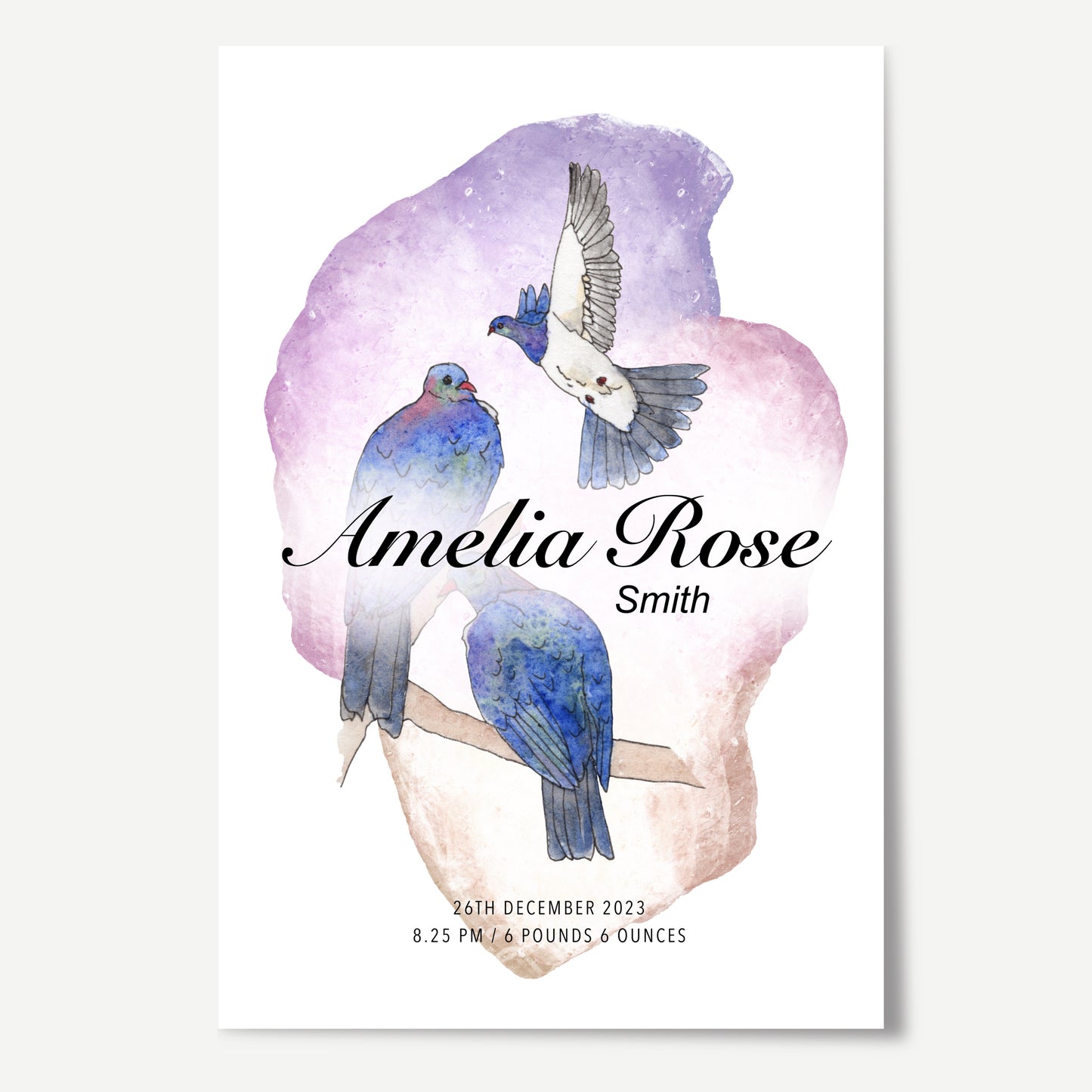 Kererū Birth Details Print