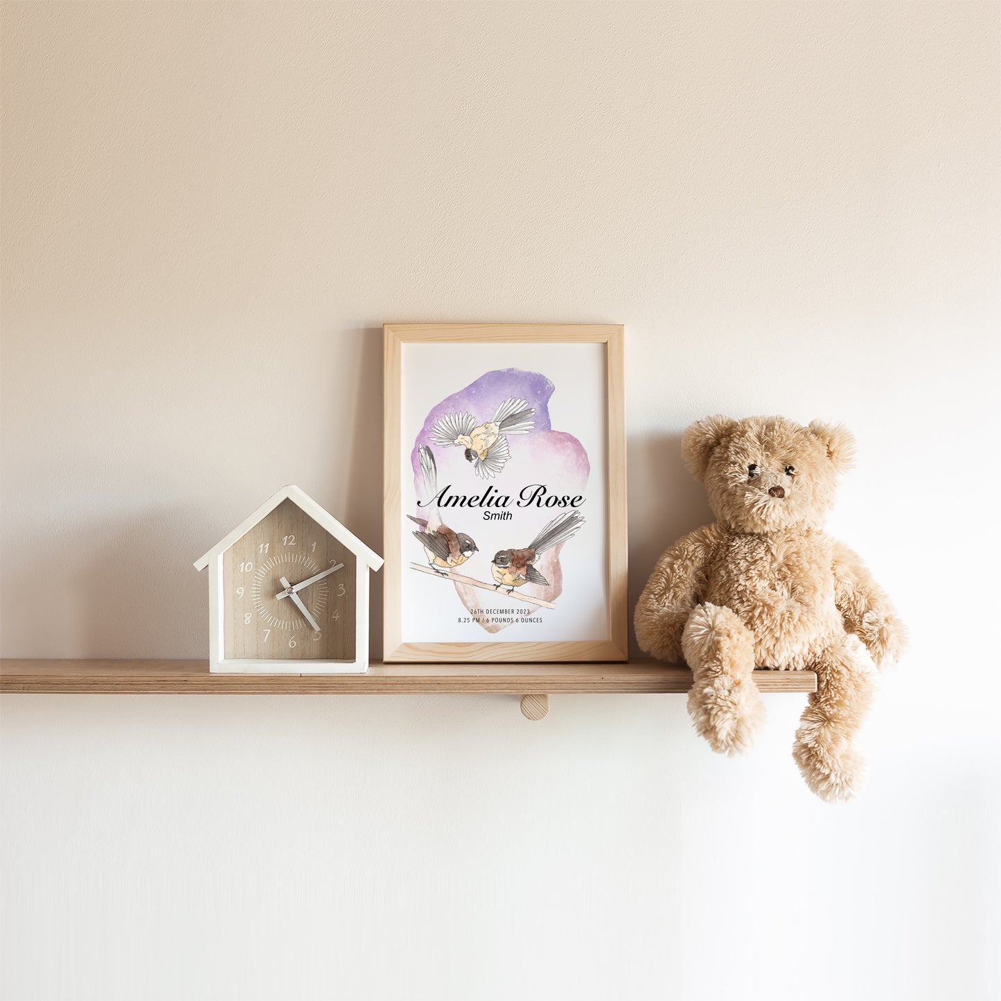 Pīwakawaka Birth Details Print