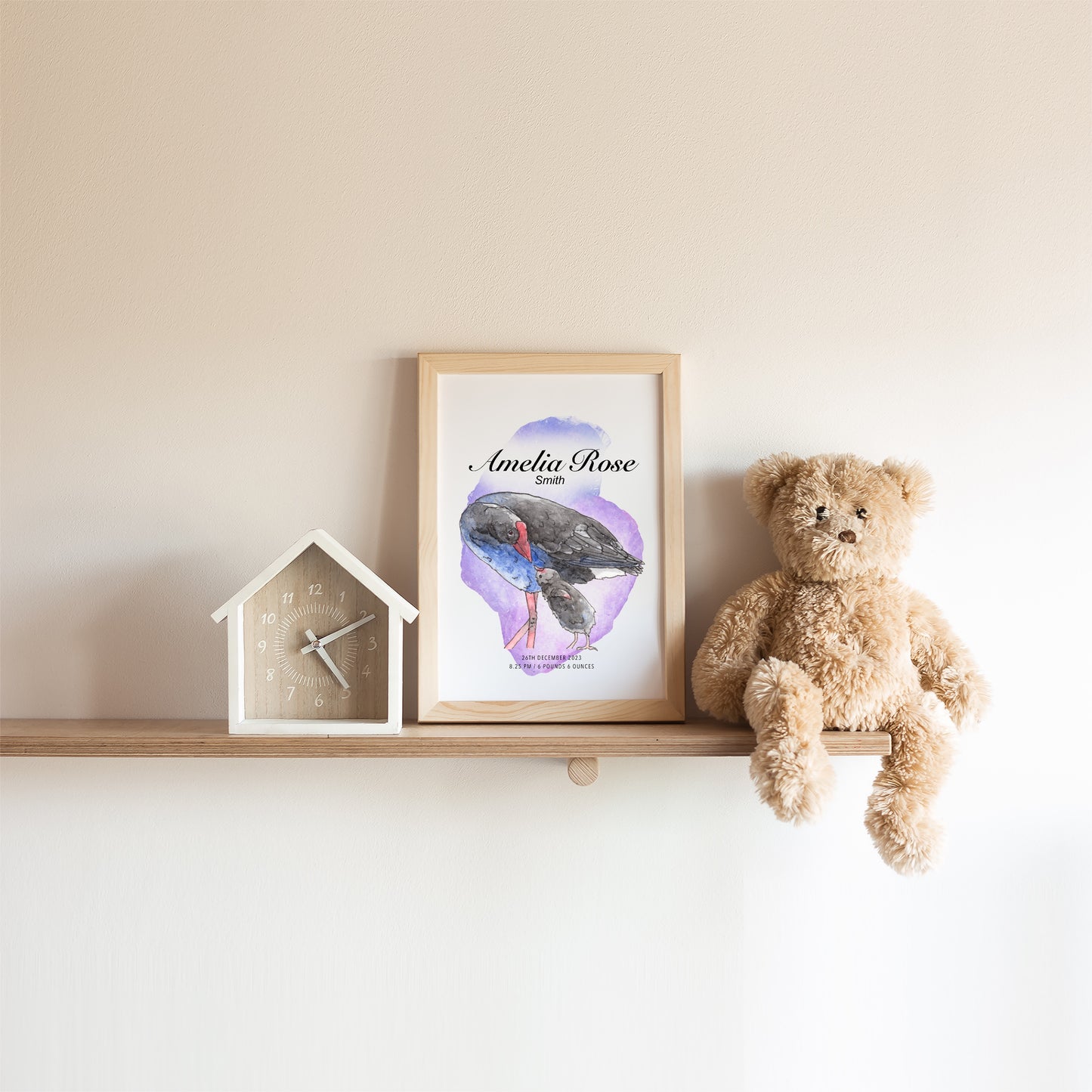 Pūkeko Birth Details Print