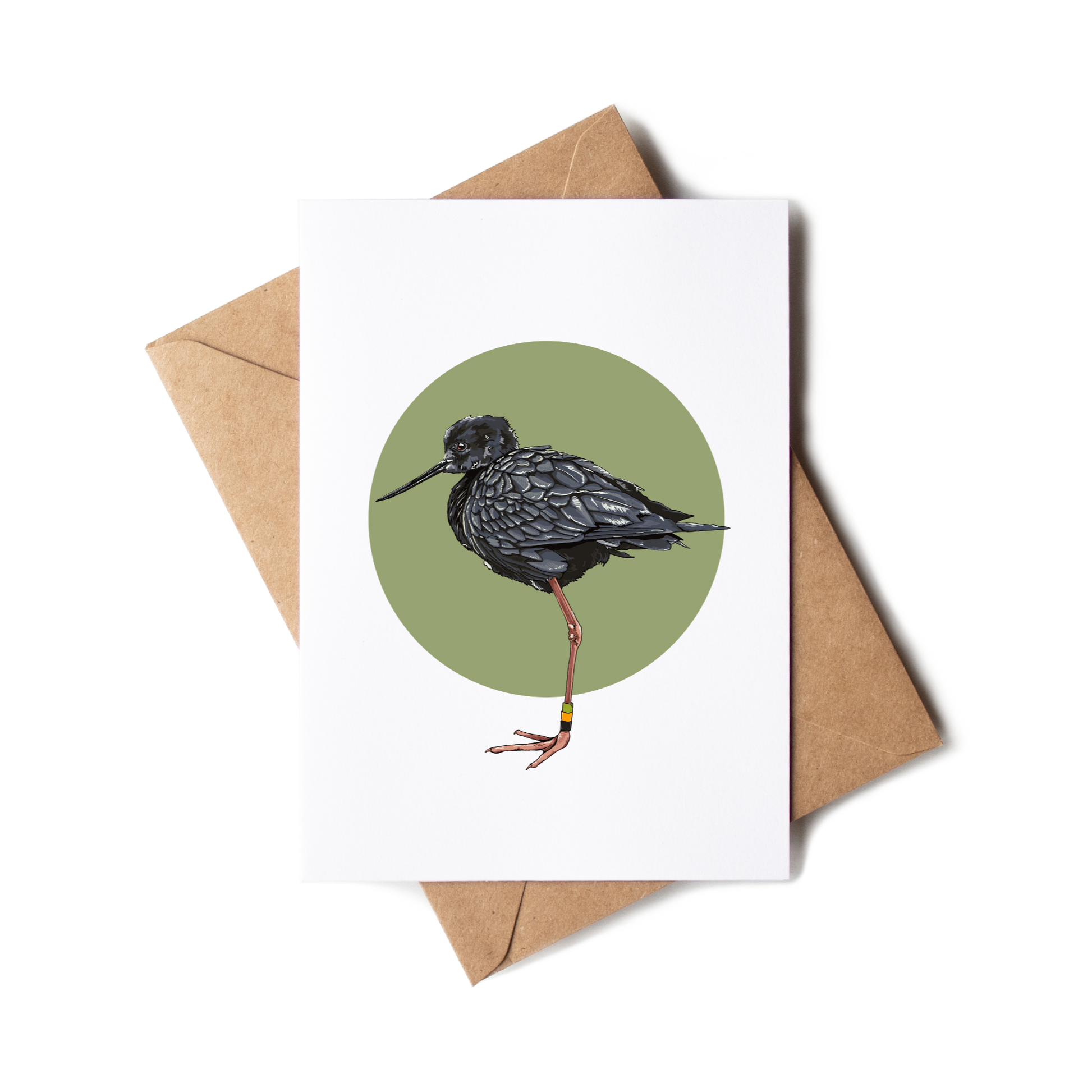 Greeting card with a bird illustration on a white background