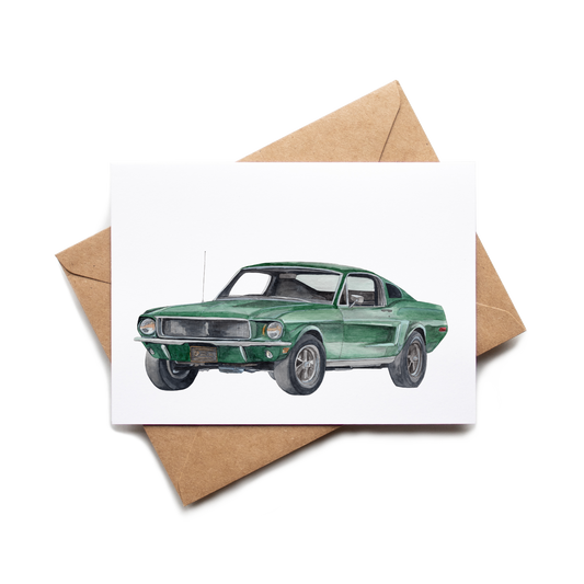 "Bullitt Mustang" Greeting Card
