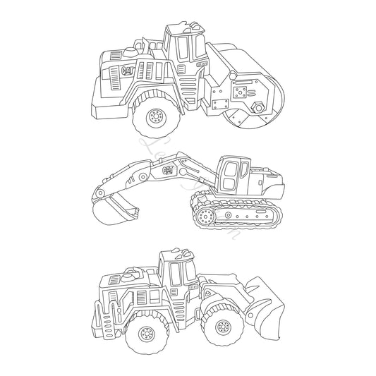 Construction Vehicles 1 Colour Page