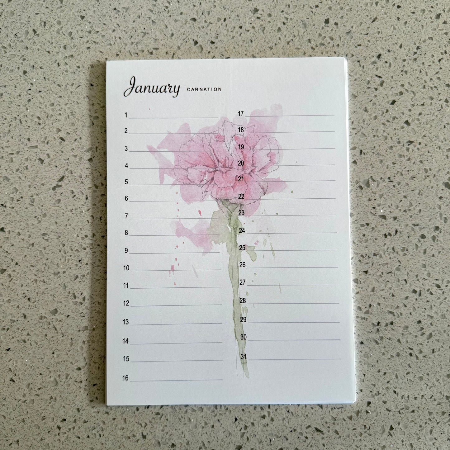 Perpetual Calendar Mini - V2 Birth Month Flowers