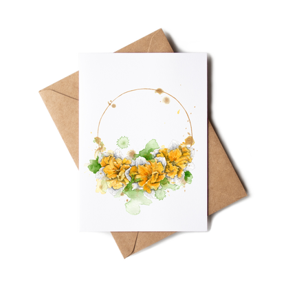 "Daffodil Chain" Greeting Card