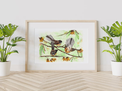 Dance of the Pīwakawaka Print