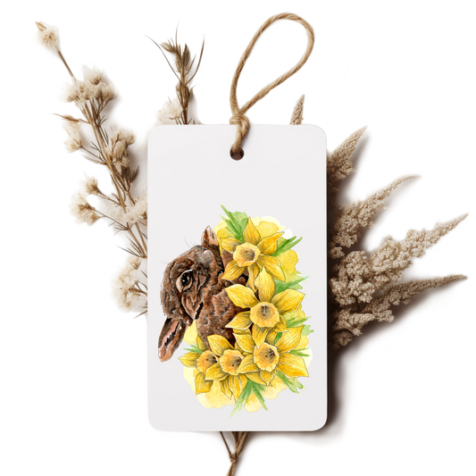 "Dozing in Daffodils" Gift Tag