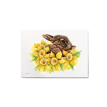 "Dozing in Daffodils" Print