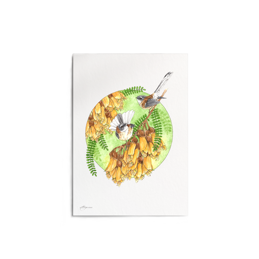 "Fantailed Friends" Print