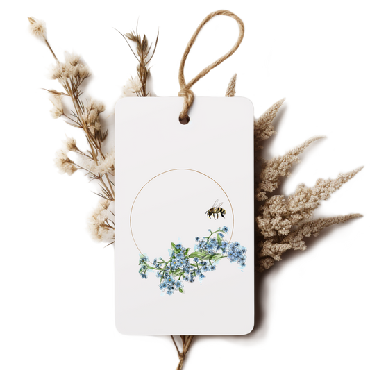 "Forget-me-not & Bee" Gift Tag