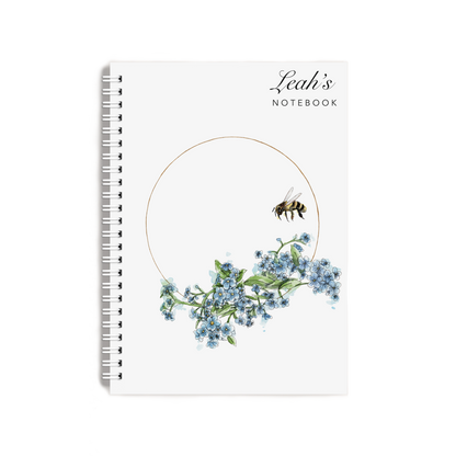 "Forget-me-not & Bee" Notebook