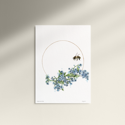 "Forget-me-not & Bee" Print