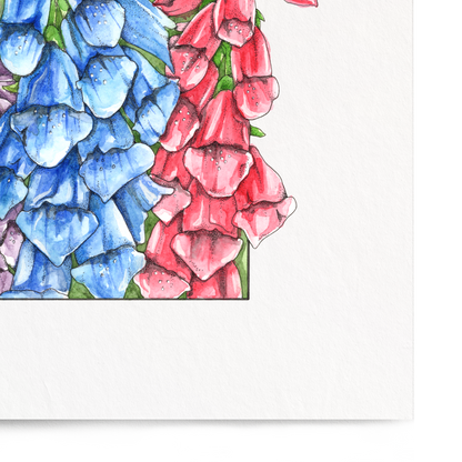 Colorful floral painting on a white background
