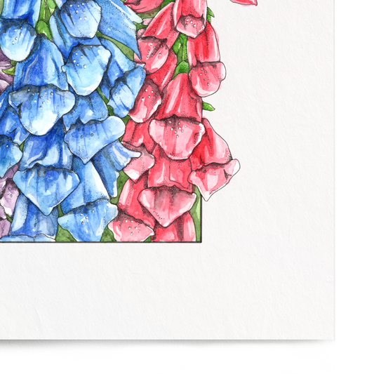Colorful floral painting on a white background