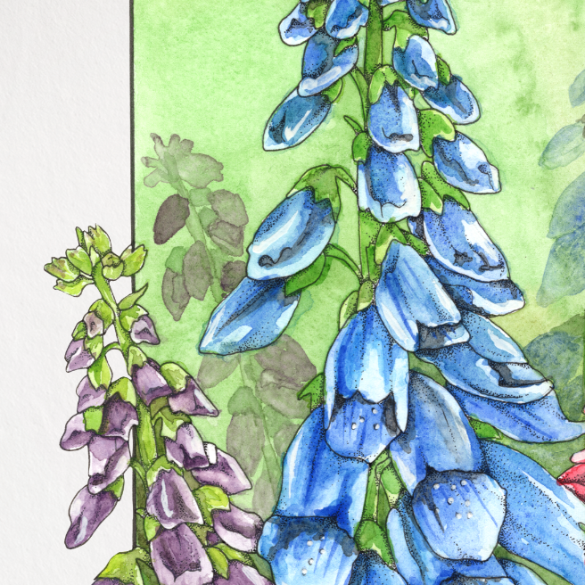 Colorful floral painting on a white background