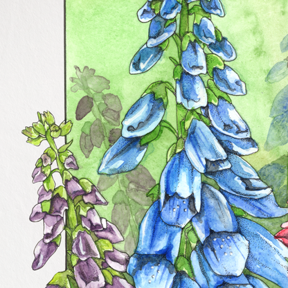 Colorful floral painting on a white background