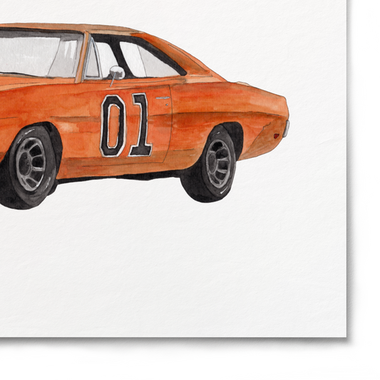 Orange car with number 01 on a white background