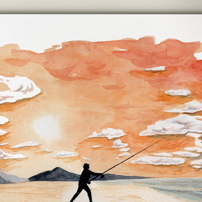 Abstract wall art with orange, red, and beige colors on a white background