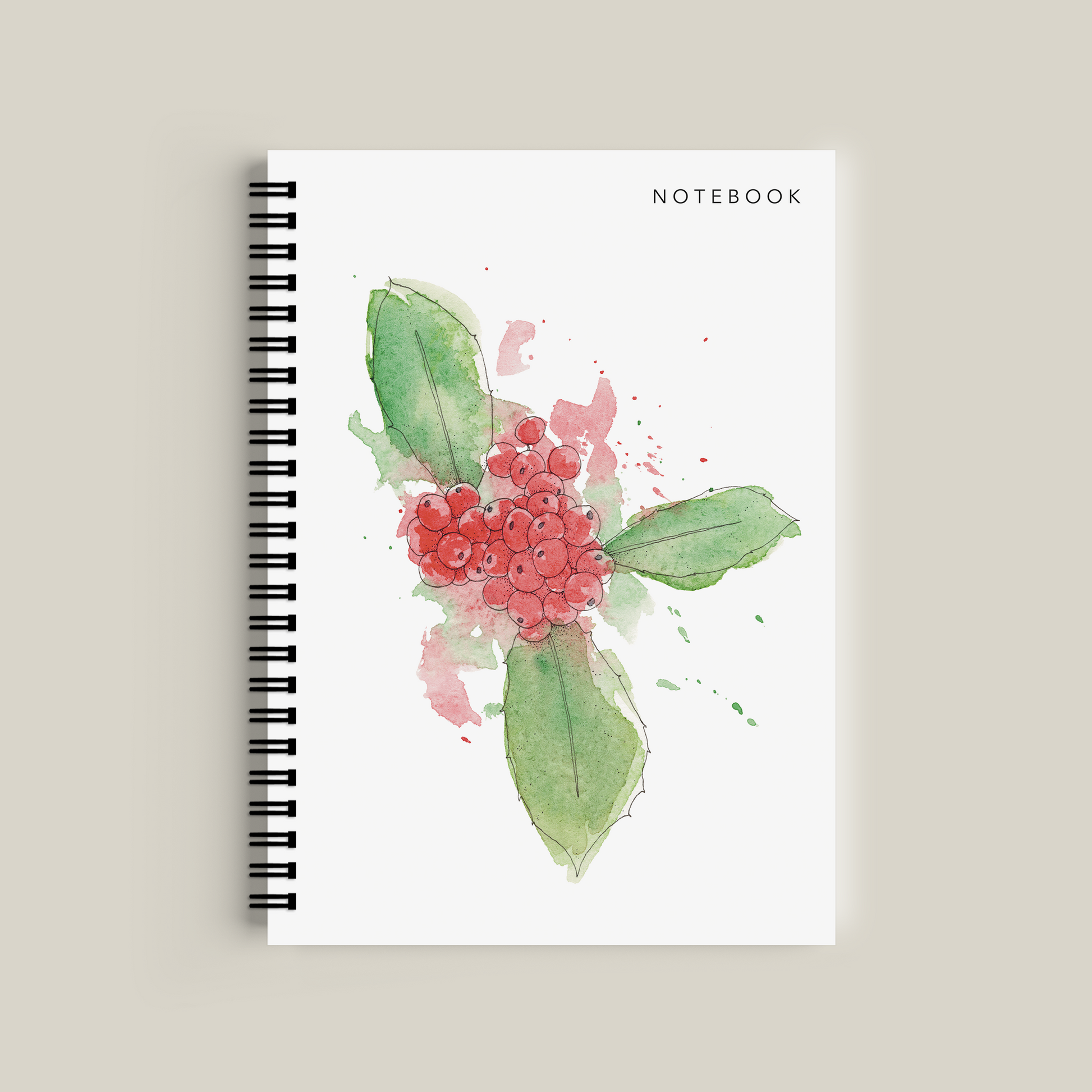 Notebook with floral design on a beige background
