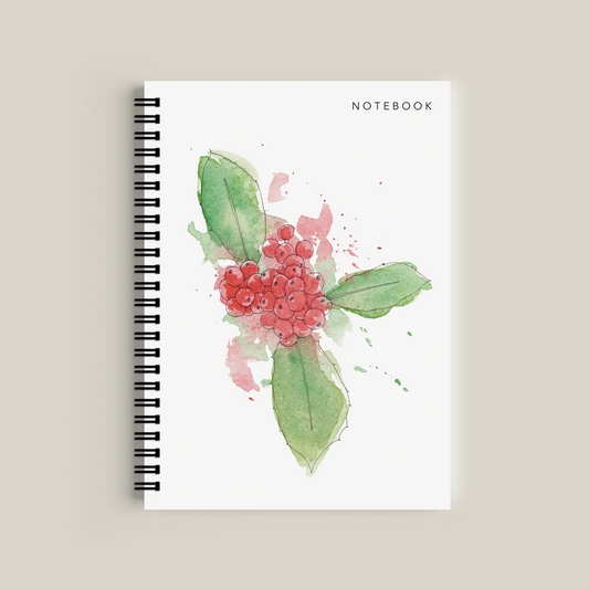 Notebook with floral design on a beige background