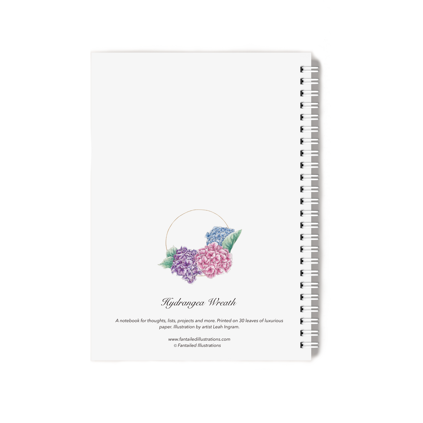 "Hydrangea Wreath" Notebook