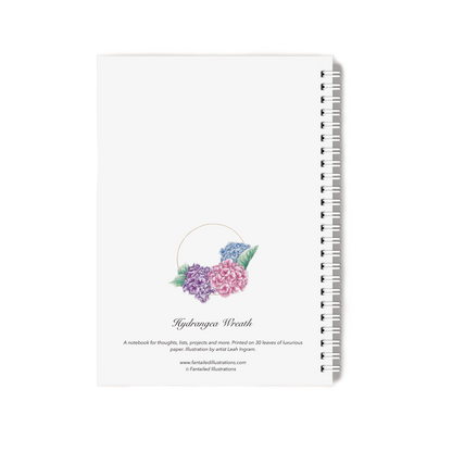 "Hydrangea Wreath" Notebook