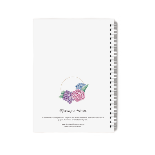 "Hydrangea Wreath" Notebook