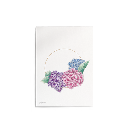 "Hydrangea in Gold" Print