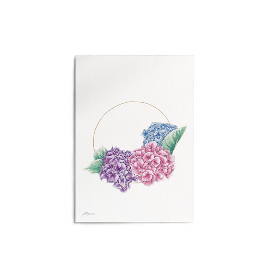 "Hydrangea in Gold" Print