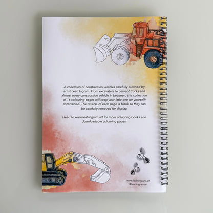 Construction Vehicles Colouring Book