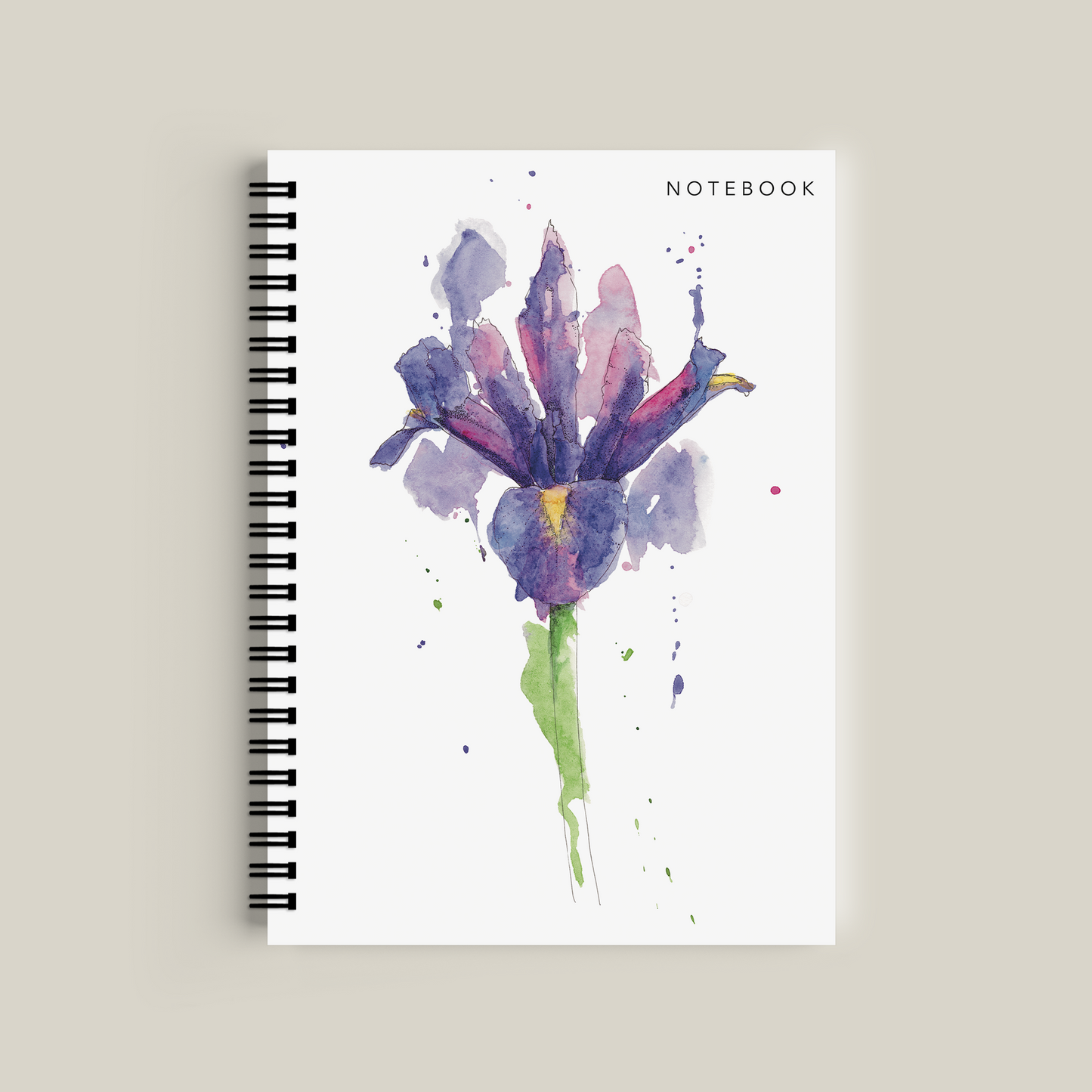 Notebook with a floral design on a beige background